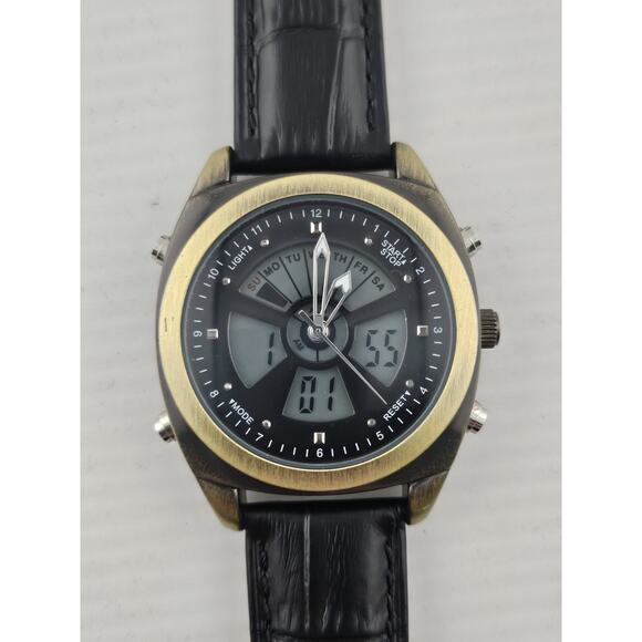 New Multifunction MDC Bronze Case Analog Digital Quartz Mint New Battery - Picture 2 of 12